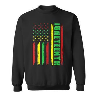 Junenth African American Flag Black Melanin Pride Sweatshirt - Seseable