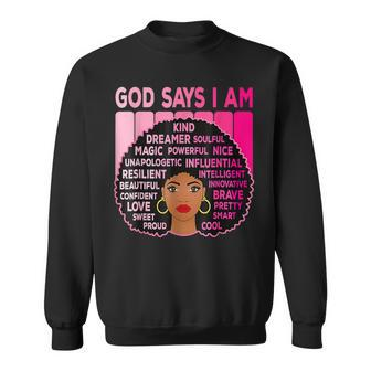 Junenth Afro American Melanin Black Pride Pink African Sweatshirt - Seseable