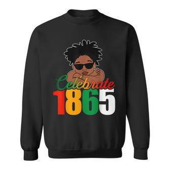 Junenth Afro Black Men Boy Celebrate 1865 Sweatshirt - Seseable
