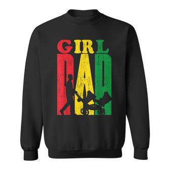 Junenth Black Afro Fathers Day Girl Dad Father Melanin Sweatshirt | Mazezy