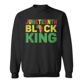 Junenth Black King Melanin Dad Fathers Day Black Pride Sweatshirt | Mazezy