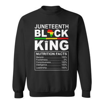 Junenth Black King Nutrition Facts Fathersday Blackfather Sweatshirt - Seseable