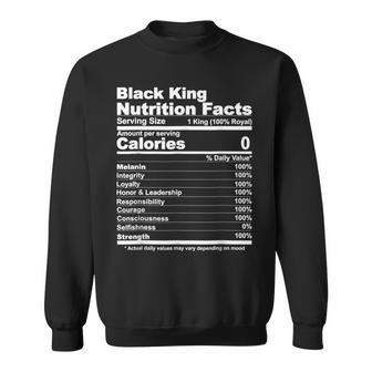 Junenth Black King Nutritional Facts Melanin Father Day Sweatshirt | Mazezy