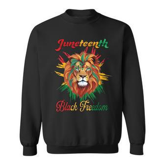 Junenth Celebrate Lion African American Black Freedom Gifts For Lion Lovers Funny Gifts Sweatshirt | Mazezy