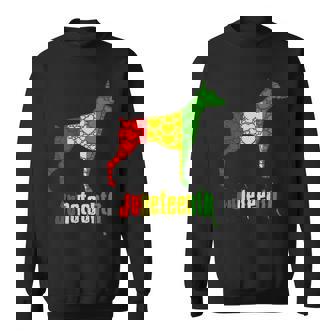 Junenth Day Black Pride History Love Hearts Dog- Doberman Sweatshirt | Mazezy