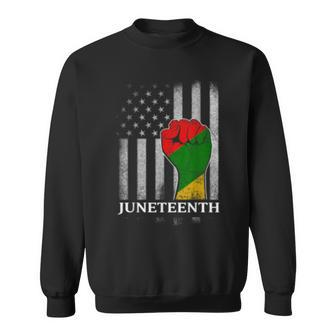Junenth Fist 19Th Flag Black African American Flag Pride Sweatshirt | Mazezy