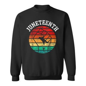 Junenth Fist Retro Black African American Flag Pride Da1 Sweatshirt | Mazezy
