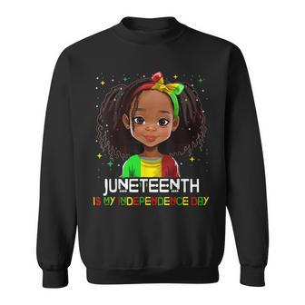 Junenth Is My Independence Day Black Toddler Girl Kids Sweatshirt | Mazezy