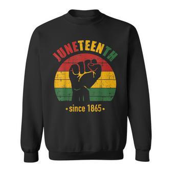 Junenth Since 1865 With Pan African Flag And Fist Sweatshirt | Mazezy