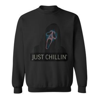 Just Chillin Ghost Face Sweatshirt - Monsterry