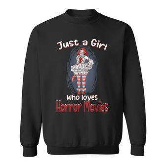 Just A Girl Who Loves Horror Movies Halloween Halloween Sweatshirt | Mazezy