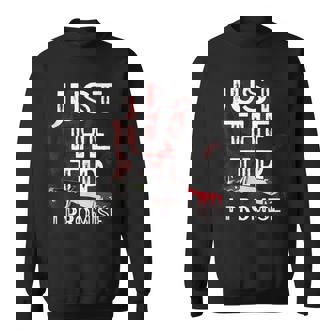 Just The Tip I Promise Scary Horror Fan Halloween Joke Sweatshirt | Mazezy