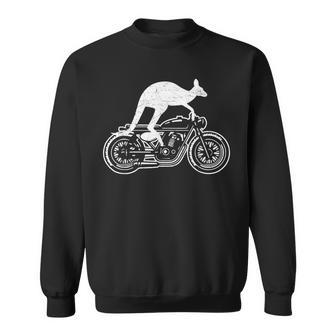 Kangaroo Riding Motorbike Australia Motorcycle Bikers Funny Sweatshirt | Mazezy