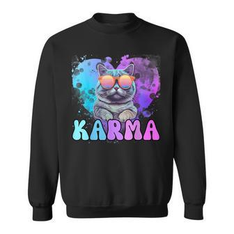 Karma Is A Cat Karma Is My Boyfriend Cruel Summer Cat Lover Sweatshirt - Seseable