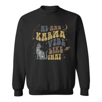 Me And Karma Vibe Like That Cat Back Graphic In Back Sweatshirt - Thegiftio UK