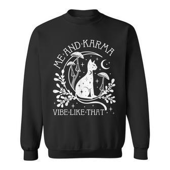 Me And Karma Vibe Like That Mystical Cat Zodiac Sweatshirt | Mazezy