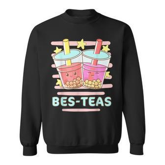 Kawaii Boba Bes-Teas Besties Best Friends Bubble Tea Sweatshirt | Mazezy
