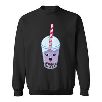 Kawaii Boba Milk Tea | Cute Blueberry Bubble Tea Lover Gift Sweatshirt | Mazezy