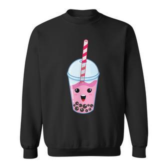 Kawaii Boba Milk Tea | Cute Strawberry Bubble Tea Lover Gift Sweatshirt | Mazezy