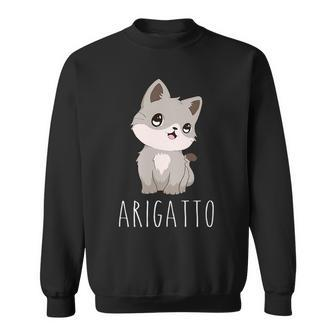 Kawaii Cat Arigato Italian Cat Japanese Thank You Sweatshirt | Mazezy