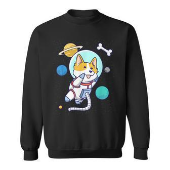 Kawaii Corgi Astronaut Dog Corgi In Space Sweatshirt | Mazezy