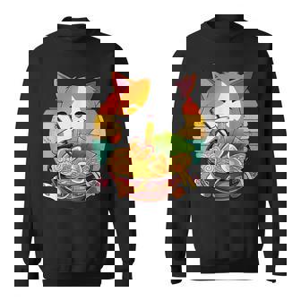 Kawaii Ramen Cat Japanese Neko Noodle Funny Vintage Anime Sweatshirt | Mazezy