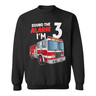 Kids Fire Truck Firefighter Boy 3Rd Birthday 3 Years Old Sweatshirt - Thegiftio UK