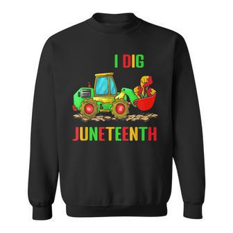 Kids I Dig Junenth Fists Tractor Toddler Boys Tractors Sweatshirt | Mazezy