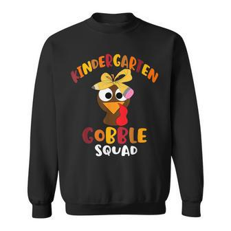 Kindergarten Gobble Squad Cute Turkey Happy Thanksgiving Sweatshirt - Thegiftio UK
