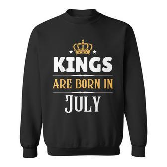 Kings Are Born In July Birthday Crown Sweatshirt | Mazezy