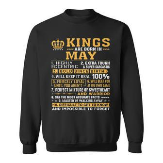 Kings Are Born In May Gift May Birthday Sweatshirt | Mazezy