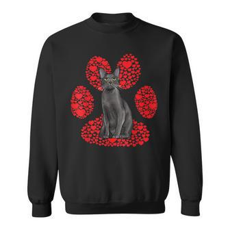 Korat Valentines Day Cat Love Paw Sweatshirt | Mazezy