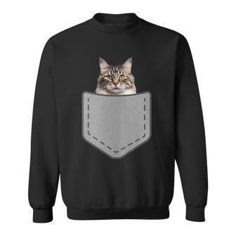 Kurilian Bobtail Cat In Your Pocket Sweatshirt | Mazezy