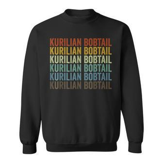 Kurilian Bobtail Cat Retro Sweatshirt | Mazezy