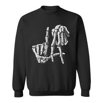 La Hands Skeleton Original Los Angeles Hand Sign Halloween Sweatshirt - Seseable