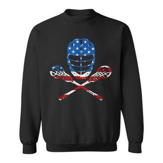 Lacrosse American Flag Lax Helmet Sticks 4Th Of July S Sweatshirt - Monsterry AU