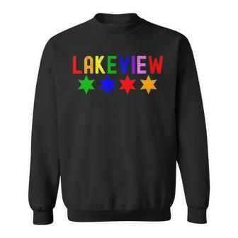Lakeview Chicago Flag Lgbtq Gay Pride Pride Month Parade Sweatshirt | Mazezy
