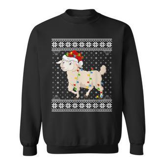 Lamb Xmas Ugly Sweater Style Santa Lighting Lamb Christmas Sweatshirt | Mazezy