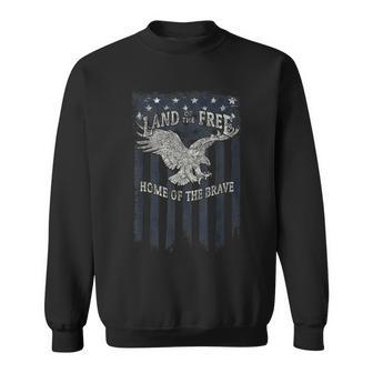 Land Of The Free Home Of The Brave Eagle Vertical Flag Sweatshirt | Mazezy