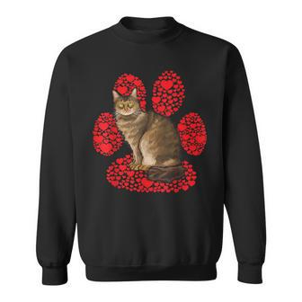 Laperm Valentines Day Cat Love Paw Sweatshirt | Mazezy