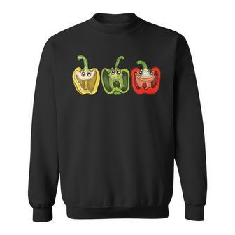 Laughing Bell Peppers Gardener Humor Gardening Sweatshirt | Mazezy