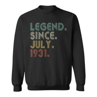 Legend Since July 1931 90Th Birthday Gift 90 Years Old Men 90Th Birthday Funny Gifts Sweatshirt | Mazezy