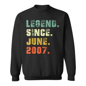 Legend Since June 2007 16Th Birthday 16 Years Old Gift Men Sweatshirt | Mazezy
