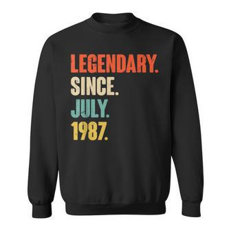 Legendary Since July 1987 35 Year Old Gift 35Th Birthday Sweatshirt | Mazezy