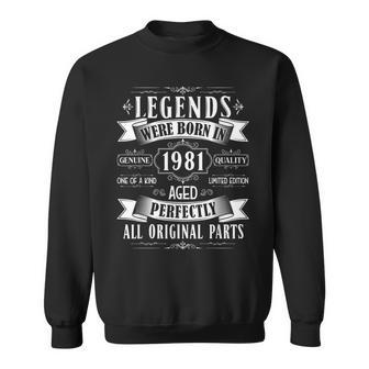 Legends Born In 1981 42Nd Birthday 42 Years Old Bday Men Sweatshirt | Mazezy