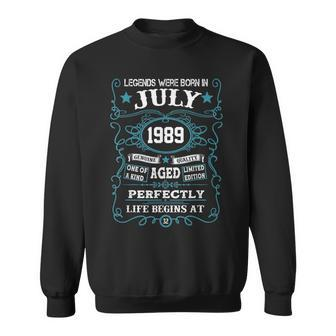 Legends Were Born In July 1989 Vintage 32Nd Birthday Gift Sweatshirt | Mazezy