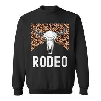 Leopard Rodeo Graphic Cowgirl Cowboy Killers Bull Horn Rodeo Funny Gifts Sweatshirt | Mazezy