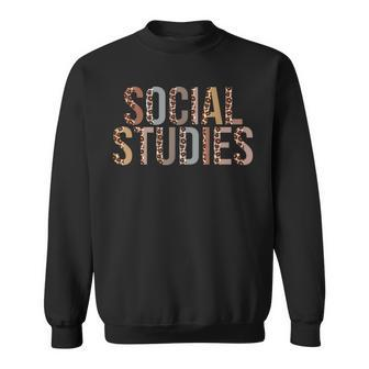 Leopard Social Studies Supplies Funny Back To School Sweatshirt | Mazezy