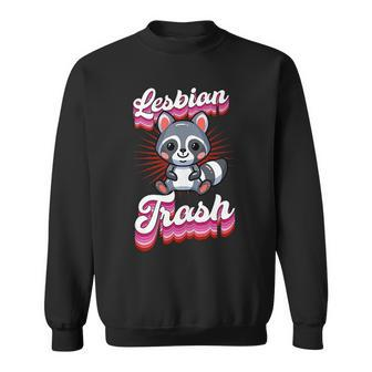 Lesbian Trash Cute Ironic Gay Lesbian Raccoon Love Joke Pun Sweatshirt | Mazezy
