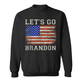 Lets Go Brandon American Flag Anti Liberal Us Gift For Mens Sweatshirt | Mazezy